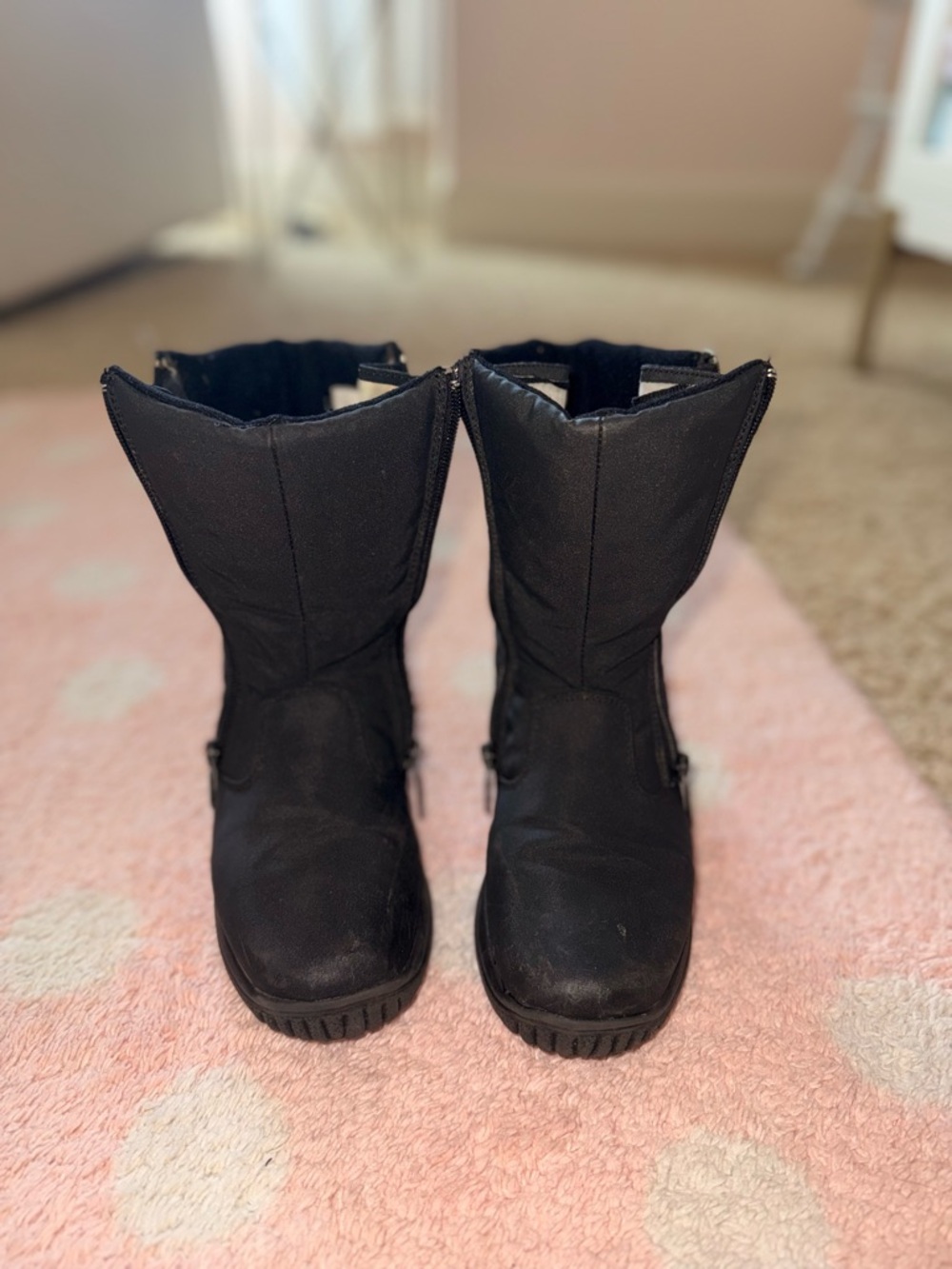 Totes boots women’s size 7 double zip black waterproof rain snow all weather - Picture 2 of 3